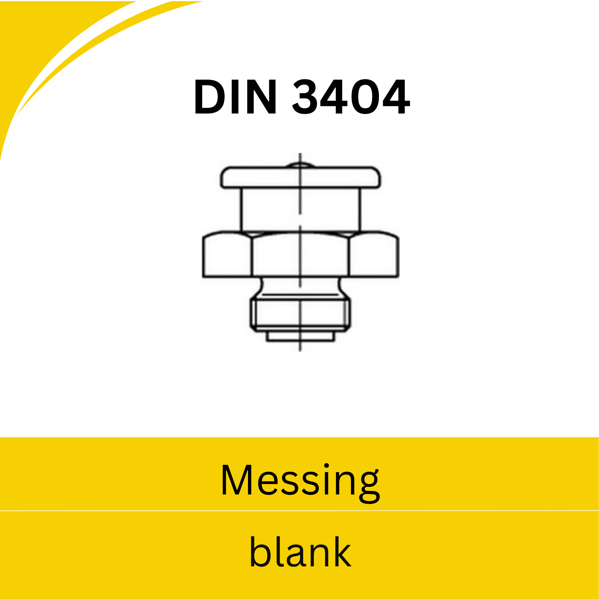 Bild von DIN 3404 ➤ Flachschmiernippel mit rundem Kopf (Messing blank)